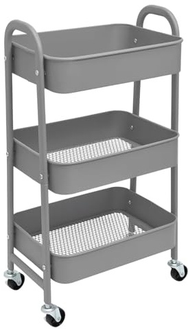 Mi Ko Mi Ka Estantería Metálica Modular de Almacenaje: Organización Versátil para Espacios Amplios y Compactos, 40x 30 x 70cm - 10Kg por Balda (Gris sin Asa)