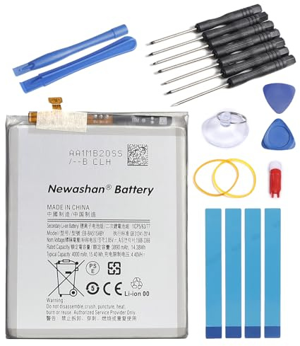 Batterie EB-BA515ABY pour Samsung Galaxy A51 SM-A515F, 3,85V 4000mAh | Compatible SM-A515F/DS Téléphone Portable Smartphone, Li-ION Rechargeable, GH82-21668A, Avec Kit Outils