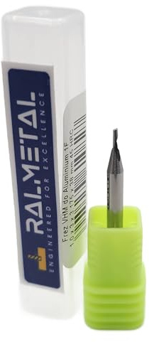 CNC Fräser für Aluminium 1 x 3,175 x 38 mm - VHM Schaftfräser 45 HRC Arbeitslänge 3 mm - Einflutiger Alu Fräser - Fräser Bit für Weichmetalle und Kunststoffe