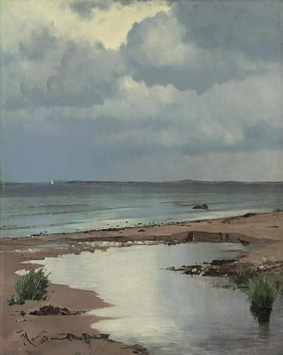 XSBPDPII Ölgemälde Leinwand Malerei Poster Leinwand Plakat Vom strand bei von frants Henningsen Leinwandbilder Bild für Wanddekoration 60x90cm