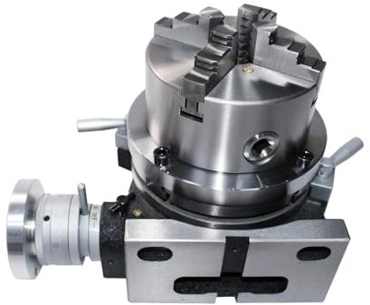 AMEHRU 150mm diameter 6 Indexing Plate Rotary table vertical and horizontal with 125mm 4 chuck For CNC Milling Grinding Mach