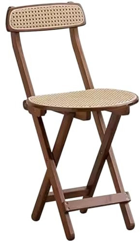 Konferenzstuhl Klappbar Besucherstuhl Klappbar Einfacher Rattan-Webstuhl Aus Bambus Klappstühle, Praktische Küche Barhocker, Tragbarer Hoher Hocker, Tragfähigkeit 100 Kg(Brown,76 * 32.5 * 26cm)