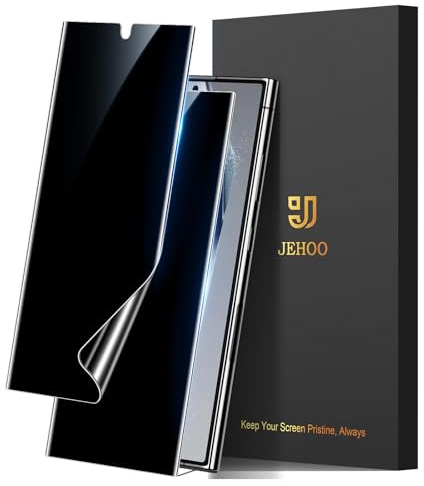 JEHOO 2 Pezzi per Samsung Galaxy S24 Ultra Privacy Pellicola Protettiva, Supporta il riconoscimento delle impronte digitali, Anti-Spia, Senza Bolle Copertura Completa Protezione Schermo TPU Film