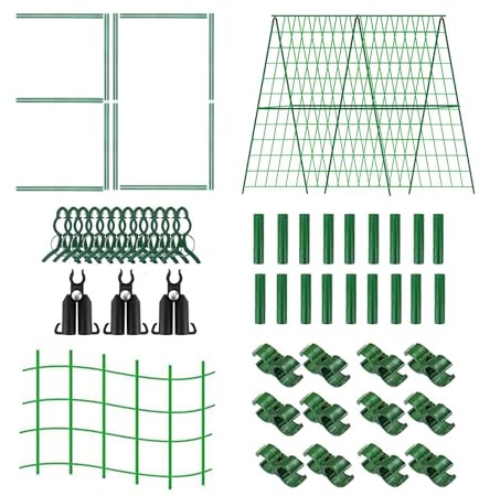 Trellis trepadora de tomate - Marco de escalada de verduras, estructura de enrejado de jardín de metal | Marco de soporte para plantas de plantas, soporte de plantas de cama elevada para pepino tomate