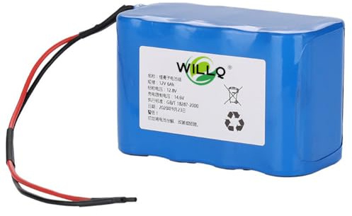WILLQ 12V 6Ah 10Ah 12Ah 15Ah 18Ah LiFePO4 Battery Pack Ultra Long Life Cycles Rechargeable Lithium Iron Phosphate Backup Battery for LED Strip/Emergency Light/Street Light