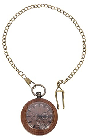 Gatuida Taschenuhr für Täglichen Gebrauch Dekorative Uhr Retro mit Kette und Glas Tragbare Hängeuhr im Vintage Stil für Herren