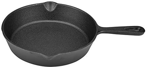 Pssopp Ihre Neue Pan-Gusseisen-Pfanne, Sogar Heizung, Hochleistungen für Ofen, Gasöfen, Induktionskocher mit Einfacher Pflege, Unschlagbare Isolierung und Sogar Heizung, Multifunktional (20 cm)