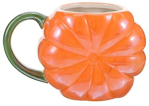CLISPEED Taza de Cerámica con Asa Forma de Calabaza para Leche y Café Taza Creativa para Halloween y Hogar para Bebidas Calientes y Frías