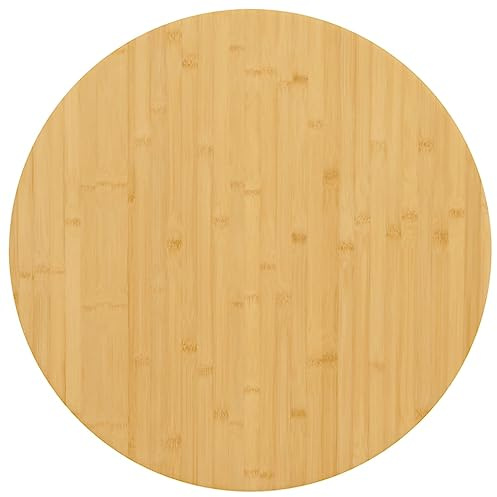 QJBSAVVA Piano di lavoro Ø 60 cm, in bambù laccato, per tavolino da caffè, cucina, tavolo da bar, esterno, design moderno, robusto e durevole, per soggiorno, cucina, terrazza