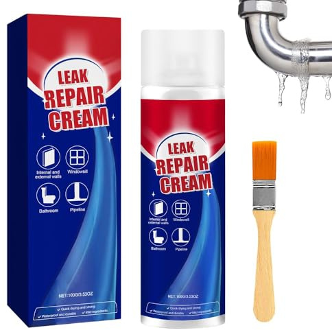 Spray d'étanchéité, Spray Etancheite Exterieur, Leak Repair Cream, Mastic en Spray avec Pinceau, Hydrofuge Toiture Agent Anti Fuite Étanche, Pour Réparation des Fuites Sur Murs et Toits (1Pcs, 100ml)