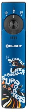 OLIGHT Arkfeld Pro Aufladbare EDC Taschenlampe 1300 Lumen, 3 Lichtquellen | Grün Licht, UV und Weiß Licht, 3 Lichtquellen, tragbare Handlampe, für den Außenbereich, Notfall, Arbeiten, Pfoten-Edition