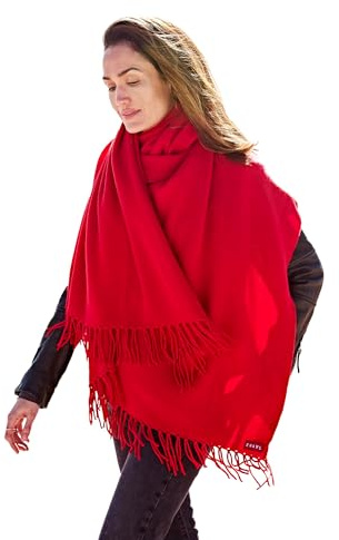 EMAAL 100% Kaschmir Schal Lissabon, 4 Farben, Gestrickt mit Fransen, 190x70cm, Damen/Herren, Design aus der Schweiz, als Geschenk, Stola, elegantes Accessoire, kuschelig, nachhaltig, langlebig