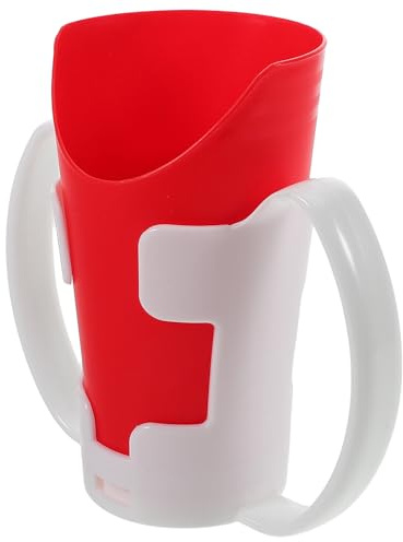 MOLUCKFU Gobelet Adaptatif pour Personnes Âgées, Pp, avec Anse, Découpe U | Usage Quotidien et Rééducation, Position de Boisson Stable, Support Amovible, Compatible Lave-vaisselle