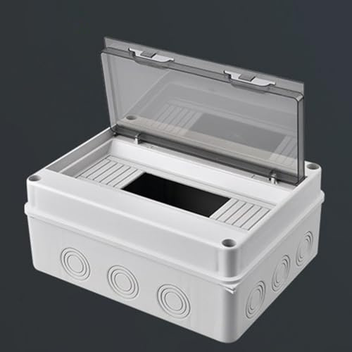 Yuanpgky Caja de distribución al aire libre IP65 de 12 vías, impermeable y a prueba de polvo, caja de fusibles para jardín, villa, estación de carga, caja de fusibles con transparente