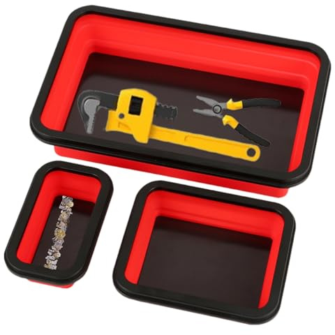 Plateau magnétique pour boulons – Organiseur de pièces en silicone, support de vis pliable, et antidérapant | Accessoire de matériel d'atelier automobile pour mécaniciens, ingénieurs, amateurs