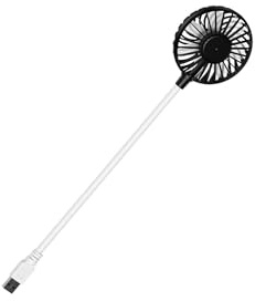 SUIOPPYUW Mini ventilateur USB portable d'été avec câble flexible, format compact, idéal pour se rafraîchir en déplacement. Ventilateur de bureau avec rotation à 360°, Noir, long