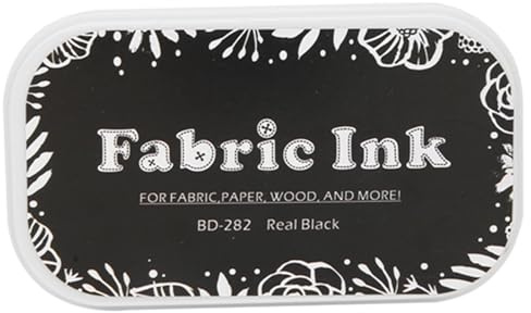 Generic Kaltgraues Farbiges Stempelkissen Zum Selbermachen von Stempeln, Klarer Musterdruck auf Papierstoff und Holz, Stempelkissen für Bastelbegeisterte, 3,7 X 2,2 Zoll (BD-282 reines Schwarz)