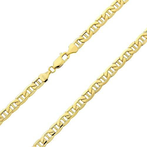PRINS JEWELS Flach Mariner Kette 14 Karat 585 Gold Gelbgold 3.10 mm | Italienisch Flache Marinerkette aus echtem 14 Karat 585 Gelbgold - Breite 3.10 mm