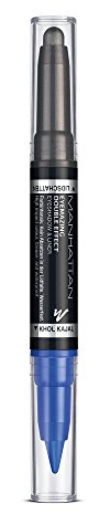 Manhattan Eyemazing Double Effect Eyeshadow & Liner – Blauer 2-in-1 Lidschatten & Eyeliner Stift zum Drehen – Farbe 004 Cobalt Storm – 1 x 1.6g