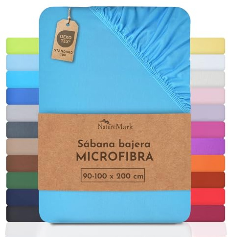 NatureMark - Mikrofaser SPANNBETTLAKEN zum Sparpreis! viele Größen und Farben Markenware (90x200-100x200 cm, türkis)