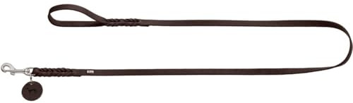 HUNTER Solid Education Hundeführleine | Rindsleder, handgeflochten, für Training & Alltag, Farbe: Dunkelbraun, Größe 16/150