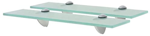 vidaXL 2X Regal Schwebend Wandregal Glasregal Glasboden Glasablage Badablage Wandablage Badregal Ablage Regale Bad Glas 40x20cm 8mm
