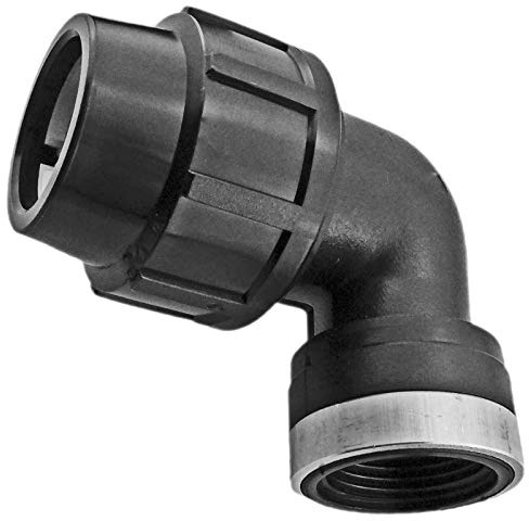 PP Fitting | Winkel mit Innengewinde | für PE-Rohr ∅ 32 mm x 3/4 Zoll IG | Verschraubung Klemmverbinder 32mm x 3/4 Zoll IG