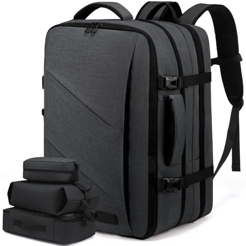 LOVEVOOK Rucksack Handgepäck Flugzeug, 30L Reiserucksack Handgepäck Rucksack Herren Damen Travel Backpack Laptop Rucksack für 15,6 Zoll, Grau