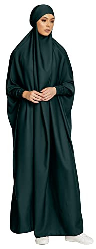 OBEEII Damen Hijab Muslimisch Kleid Einfarbig Dubai Islamische Türkisches Katfan Muslimische Robe