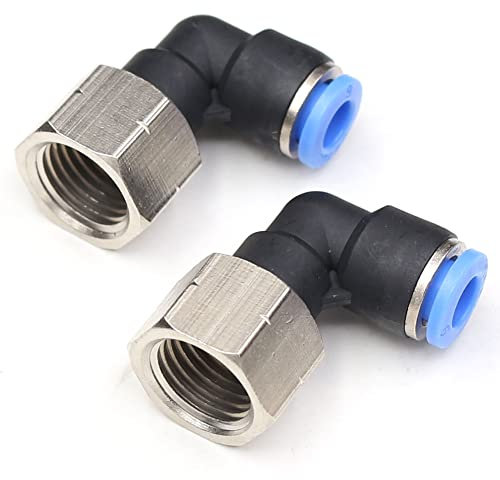 CEKER 4 mm weiblicher Winkel, Fluggesellschaften, 90 Grad Push-to-Connect-Armaturen, PL 4 mm Rohrdurchmesserx1/4 Zoll NPT-Gewinde, pneumatische Steckverbinder, Rohrverschraubungen, 5 Packungen