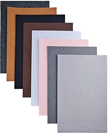 Jtnohx Steifer Filz, 2mm Dickes Filz zum Basteln, 8 Stuck 20x30cm Bastelfilz, Filzstoff Quadrate für DIY-Projekte (Grau Braun Serie)