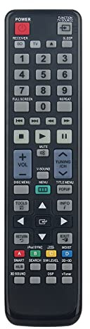 AULCMEET AH59-02381A Ersatzfernbedienung Kompatibel mit Samsung 2.1ch Surround Sound 3D Blu-ray Heimkinosystem HT-D7200B HT-D7200/XU HT-D7200B/XU HT-D7200