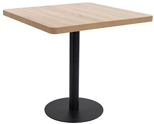 ZEYUAN Bistrotisch, Gartentisch, Balkontisch, Balkon Tische, Beistelltisch Garten, Gartenesstische, Beistelltisch Outdoor, Hellbraun 80x80 cm MDF