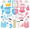 Unisex Bebé Fotomatón Baby Shower,30 pcs Decoraciones de Baby Shower,Ducha Apoyos Photocall Foto Prop para Decoracion,Accesorios para Fiesta de Cumpleaños de Bebé, Atrezzo para Fotos Divertidas
