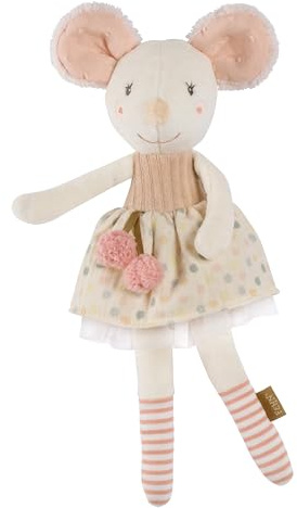 Fehn Bean Bag Souris - Peluche et aide au Sommeil Pour bébé | Compagnon de jeu, protecteur et ami câlin à saisir, toucher et cajoler - peluche pour bébés dès la naissance
