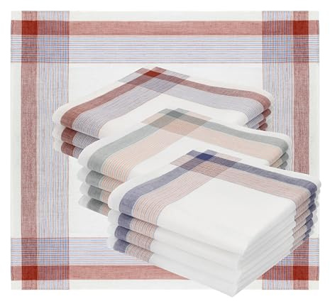 Betz 12 Stück Taschentücher Herrentaschentücher Stofftaschentücher Damen- Männertaschentücher 100% Baumwolle Größe 40x40 cm - Leo 11