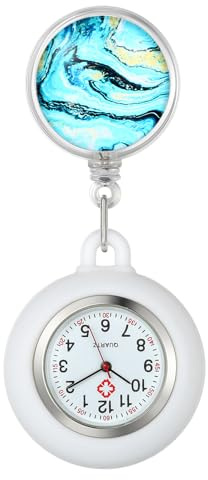 OIDEA Krankenschwester Uhr Sternenhimmel Schwesternuhr: Krankenschwesternuhr Leuchtzeiger Pflegeuhr Taschenuhr Silikonhülle Geschenk für Ärzte Krankenschwestern