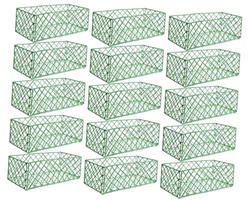 PRETYZOOM Soporte para Jaula De Barro para Flores 20 Piezas Rectangular Plástico Retiene Agua para Arreglos Boda Navidad Halloween