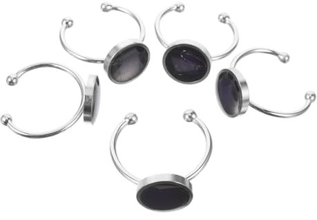 BELLIFFY 5stücke Farbwechsel Stimmungsring Einstellbar Für Damen Und Herren Edelstahl Ringrohlinge Mit Farbwechsel-design Einzigartig Und Hervorragend