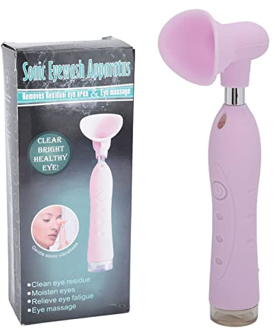 Qukaim Pulvérisateur de massage pour les yeux, 3 modes, vibration haute fréquence, instrument de lavage des yeux, nébuliseur oculaire portable, rose