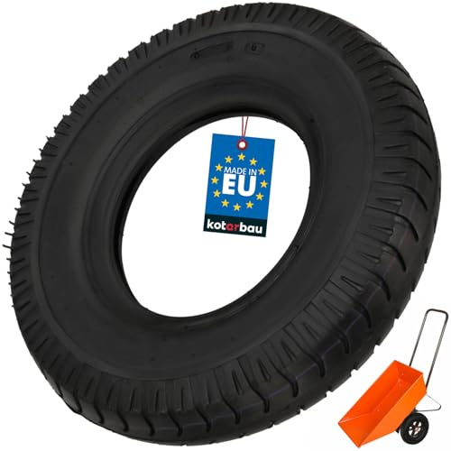 KOTARBAU® Pneu Brouette - 8 PR - Gomme - ⌀ 41 cm - Noir - Roue De Rechange - Pneu Remorque - Résistant - pour Chariot Jardin Bricolage