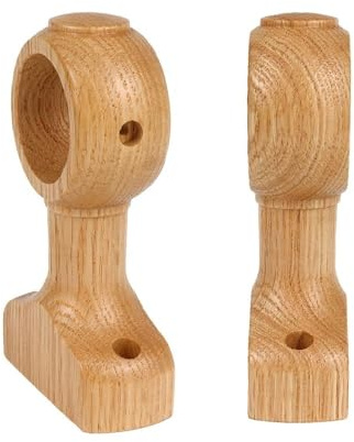 muzoira Gardinenstangenhalterungen aus massivem Buchenholz, robuste 35 mm Halterungen für 3,5 cm Stangen (1 Stück)