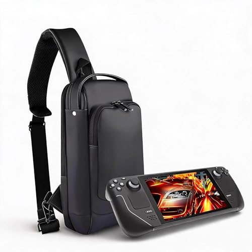 Bewinner Tragetasche für Steam Deck OLED Handheld Gaming Konsole Reise Truhe Tragetasche Gaming Tasche Reisetasche für Konsolen & Zubehör mit großem Stauraum Schwarz