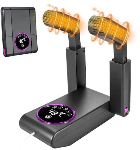 NZQXJXZ Asciuga Scarpe Elettrico, Asciuga Stivali e Asciuga Guanti con Timer Intelligente, Pieghevole e Retrattile, Elimina Efficacemente gli Odori, Spegnimento Automatico dopo 30/60/90/120 Minuti