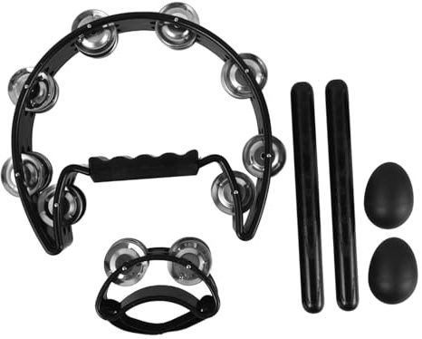 Mikinona Vielseitiges Percussion instrumenten Handglocken Fuß Schellen Rhythmusstäben und Shakern für Kleine Musiker zum Üben und Aufführen Verschiedener Musikstile