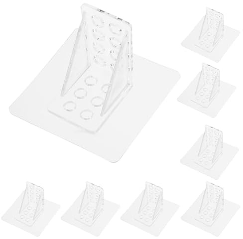 DONFAMDS 12pcs Cabinet Shelf Pegs Adhesive Triangle Supports for Closet Bathroom Kitchen Easy Install Sturdy Board Holders Without Punch Damage