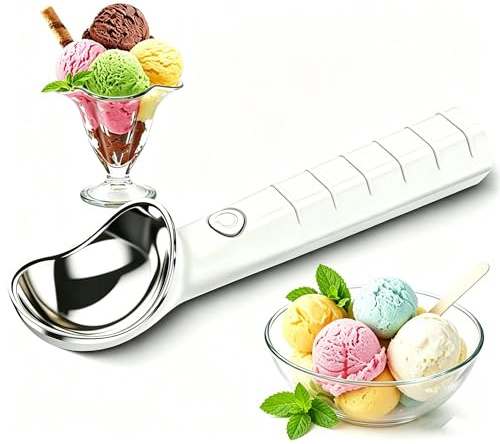 Cuillère à Crème Glacée Chauffante, Cuillere a Glace électrique Chauffante avec 2 Niveaux de Chaleur Réglables, étanche IP67, Facile pour les Seniors et les Enfants
