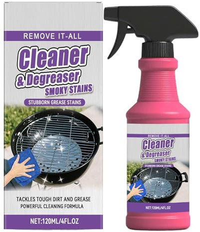 Grillreiniger Spray, 120ML Vielseitiger Grill Reiniger für Gasgrill, Grillreiniger Gasgrill Spray für Krustenlöser Grills, Hochleistungs Grill Rauchharzentferner, für Küchenreinigung
