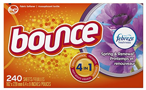 Bounce Lenzuola per asciugatrice con profumo Febreze Spring & Renewal, ammorbidente per bucato, 240 pezzi