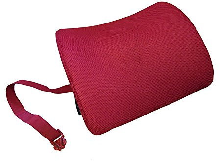 Xtremeauto® Universal Car Lorry Seat/Office Chair/Sofa Lumbar Support Medical Back Support Pillow Cushion - Posture Therapy - New Agronomic Design With Cool Mesh Fabric + Memory Foam (Red)